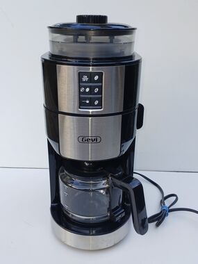 GEVI Black and Stainless Steel Coffee Maker with Built-In Grinder